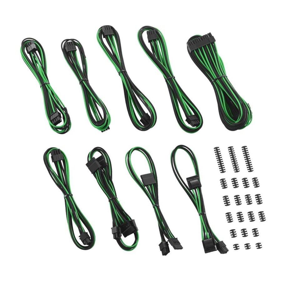 Strømkabel (intern) - CableMod Classic ModFlex RT-Series ROG Thor Cable Kit - Black/Green - CM-RTS-CKIT-KKG-R