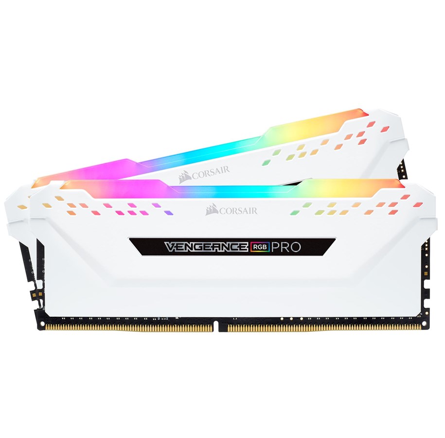 RAM - Corsair Vengeance RGB PRO DDR4-3000 - 16GB - CL15 - Dual Channel (2 pcs) - Intel XMP - Hvid med RGB - CMW16GX4M2C3000C15W