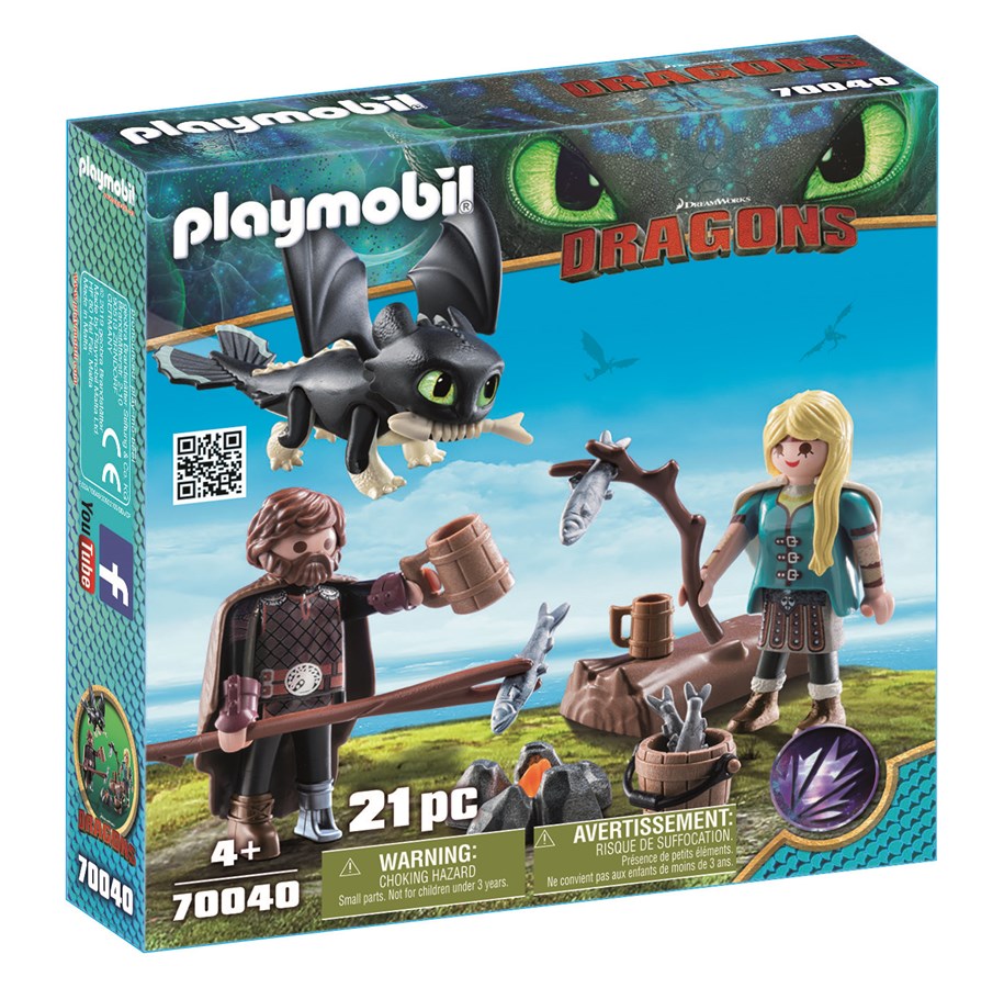 Figur - Playmobil Hikke og Astrid med Baby-drage - 70040