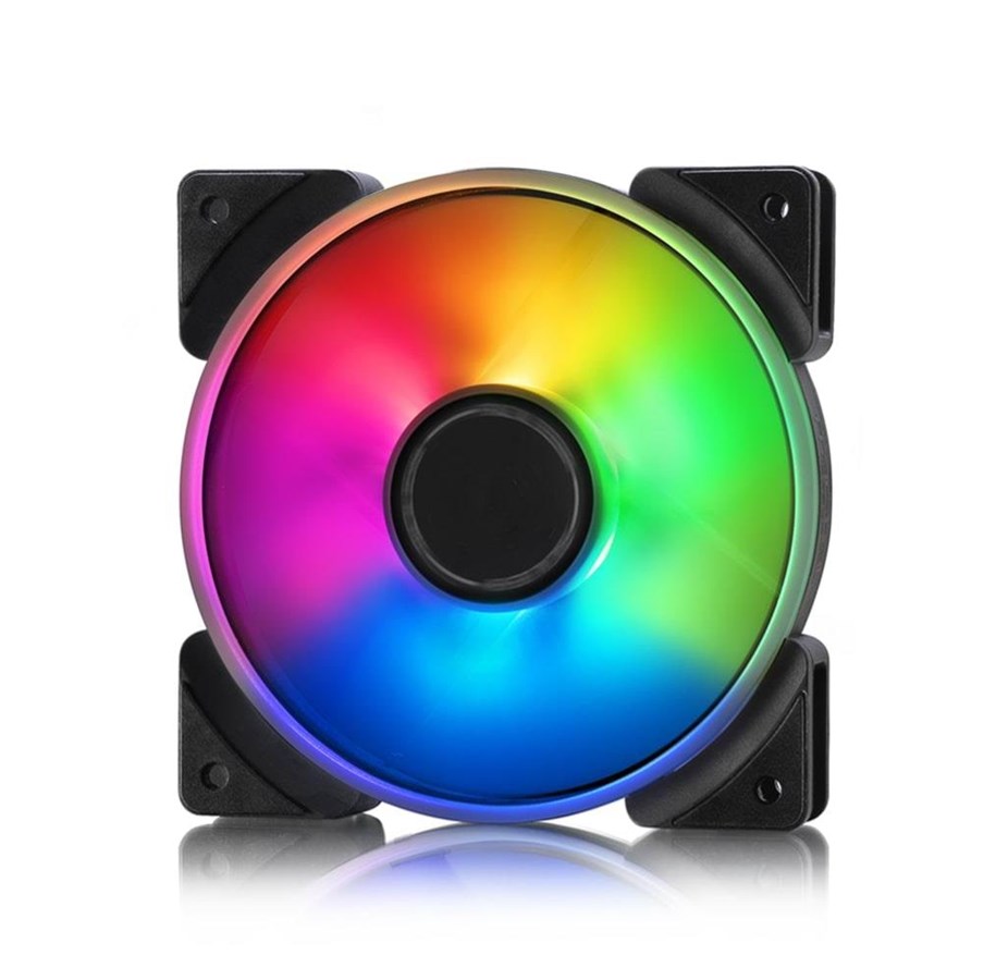 Kabinet Køler - Fractal Design Prisma AL-12 ARGB PWM 3-pack - Kabinet køler - 120mm - Sort med RGB LED lys - 33 dBA - FD-FAN-PRI-AL12-PWM-3P