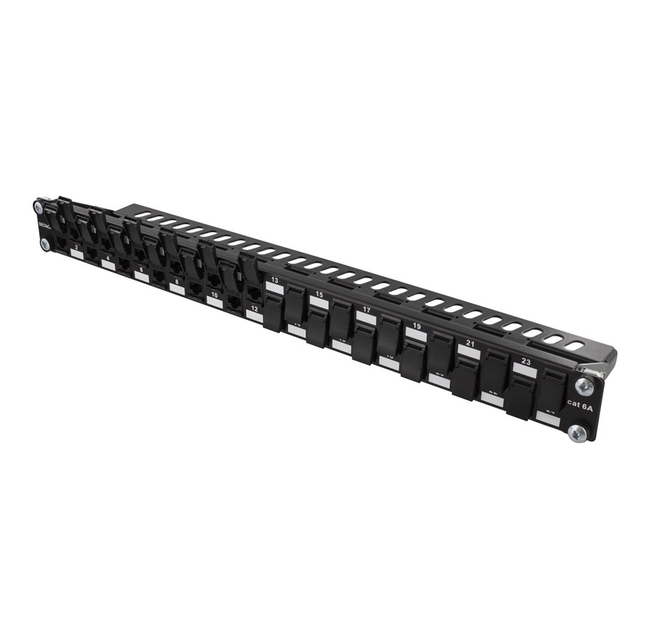 Netværkstilbehør - Deltaco UTP patch panel 24xRJ45 Cat6a 10Gbps 2 - PAN-202