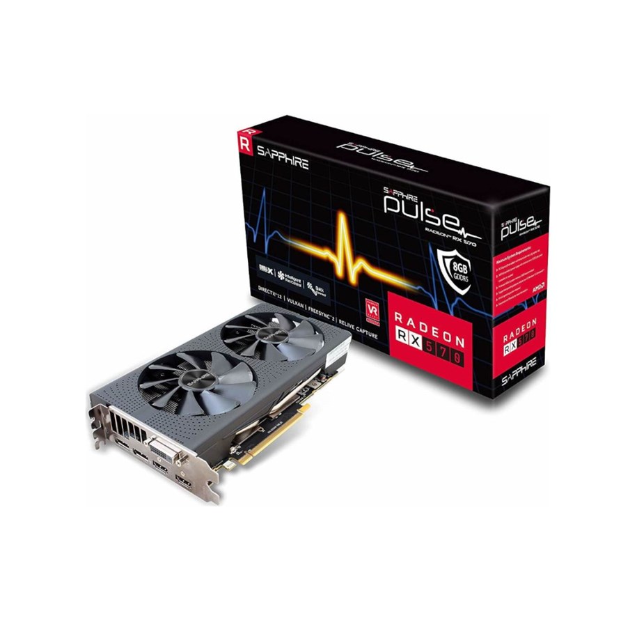 Sapphire Radeon RX 570 Pulse 4GB GDDR5 RAM Grafikkort Billig sapphire-radeon-rx-570-pulse-4gb-gddr5-ram-grafikkort-billig