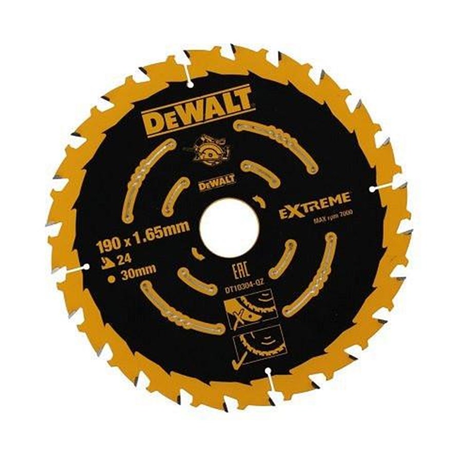 Rundsav - Dewalt Extreme 2nd Fix Circular Saw Blade 190mm 30mm Bore 24T - DT10304-QZ