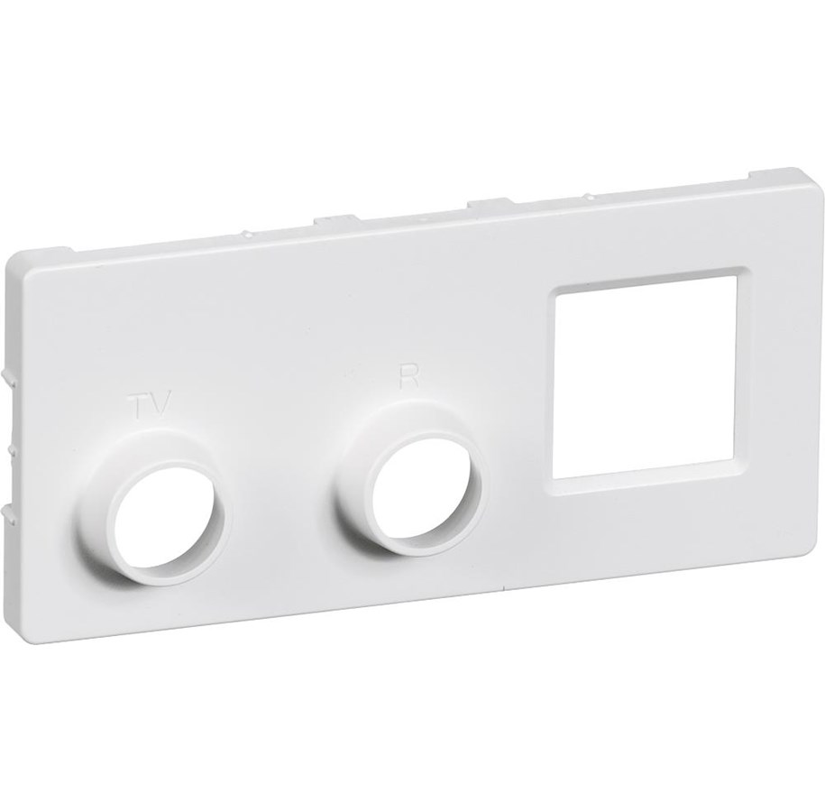 Lauritz Knudsen - LK FUGA afdækning for antenne/dataudtag TV, R og RJ45 2 modul, hvid - 508D6311