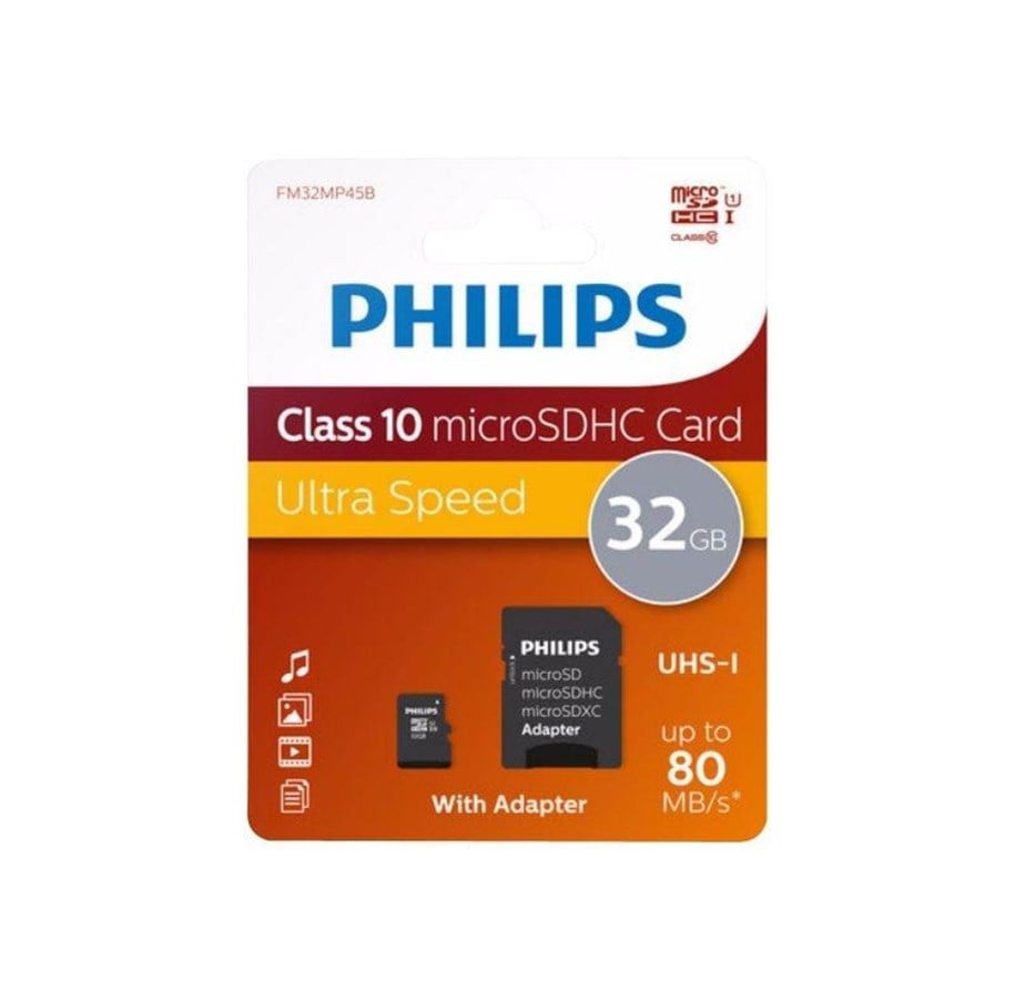 Hukommelseskort - Philips FM32MP45B - flash memory card - 32 GB - microSDHC UHS-I - FM32MP45B/00