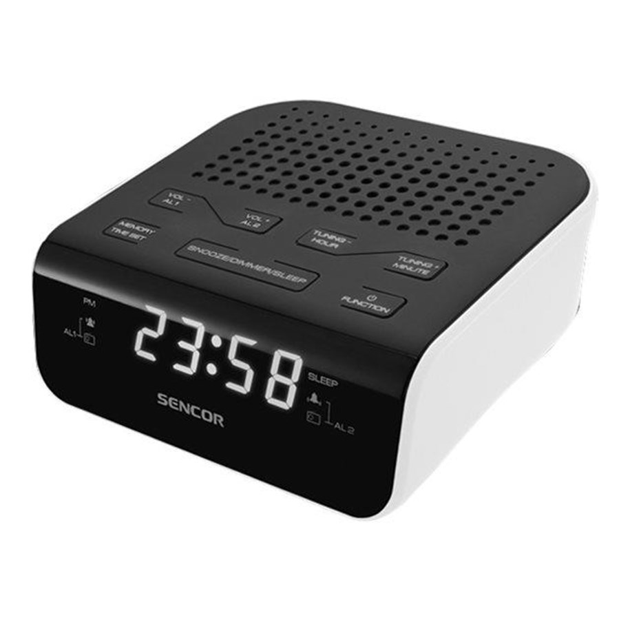 DAB, netværks- og clockradio - Sencor SRC 136 WH - clock radio - FM - Hvid - SRC 136 WH