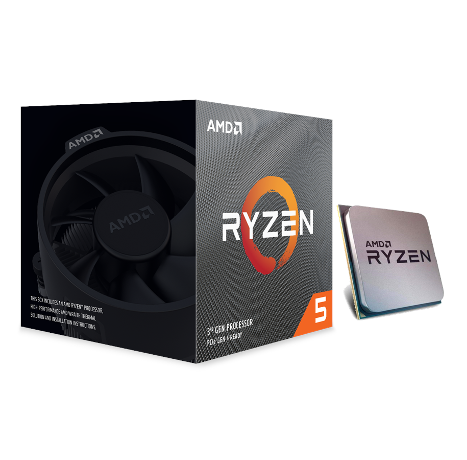 CPU - AMD Ryzen 5 3600X Wraith Spire CPU - 6 kerner - 3.8 GHz - AMD AM4 - AMD Boxed (med køler) - 100-100000022BOX