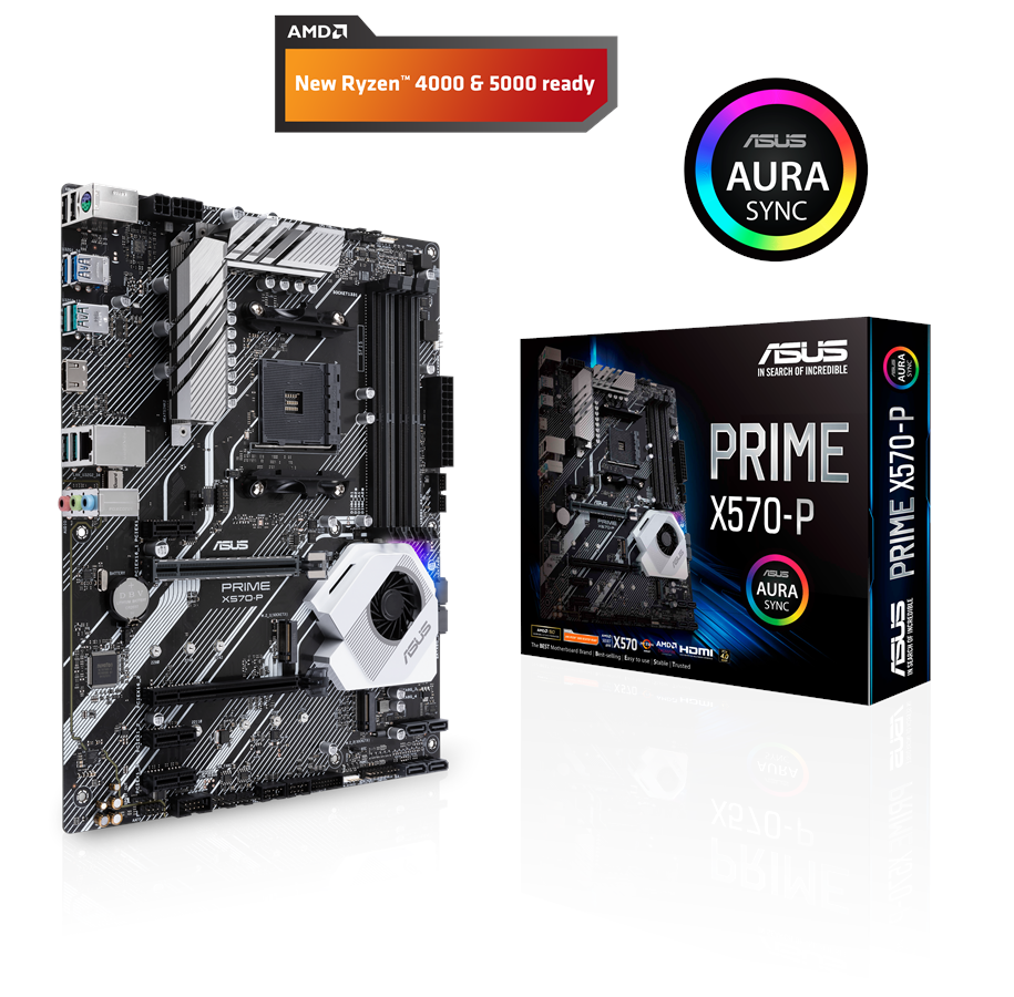 Bundkort - ASUS PRIME X570-P Bundkort - AMD X570 - AMD AM4 socket - DDR4 RAM - ATX - 90MB11N0-M0EAY0