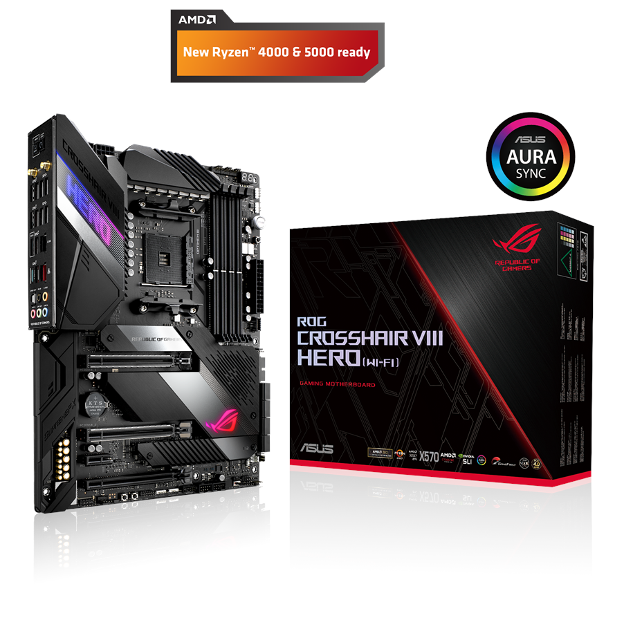 Bundkort - ASUS ROG CROSSHAIR VIII HERO (WI-FI) Bundkort - AMD X570 - AMD AM4 socket - DDR4 RAM - ATX - 90MB10T0-M0EAY0