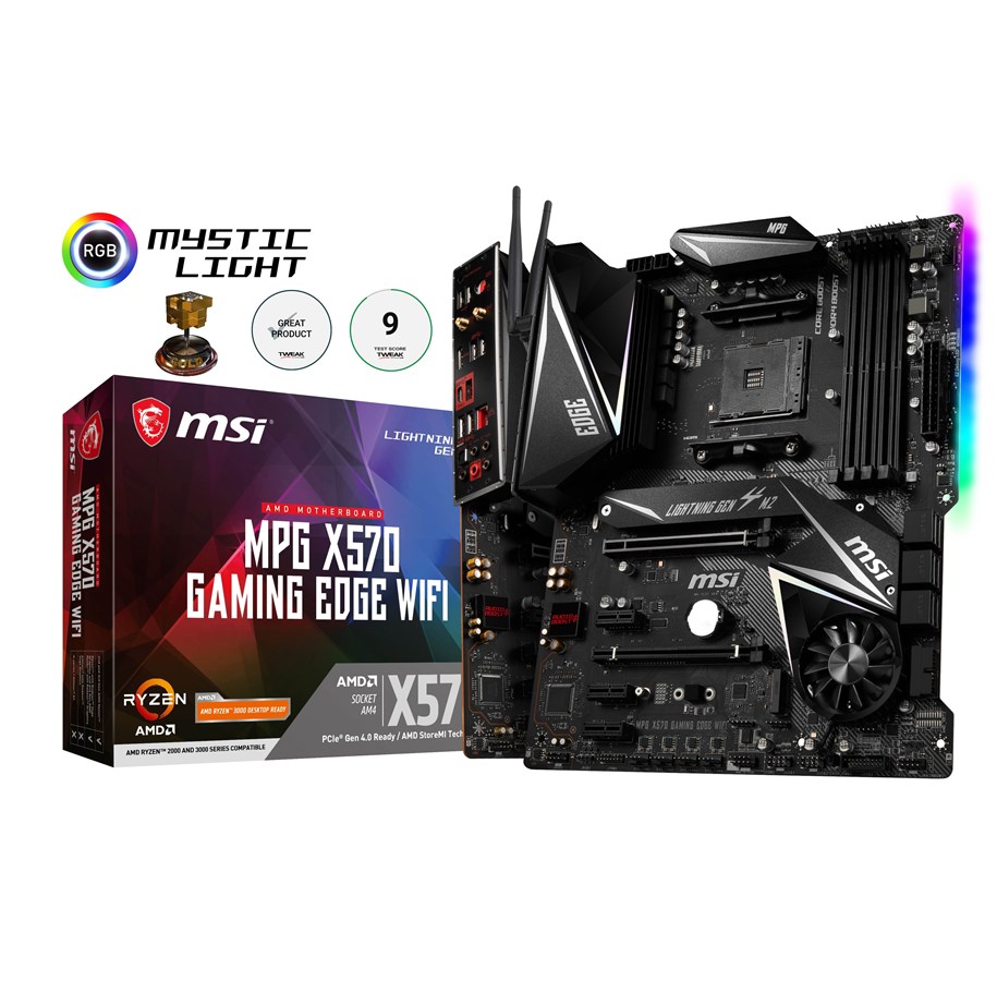 Bundkort - MSI MPG X570 GAMING EDGE WIFI Bundkort - AMD X570 - AMD AM4 socket - DDR4 RAM - ATX - MPG X570 GAMING EDGE WIFI