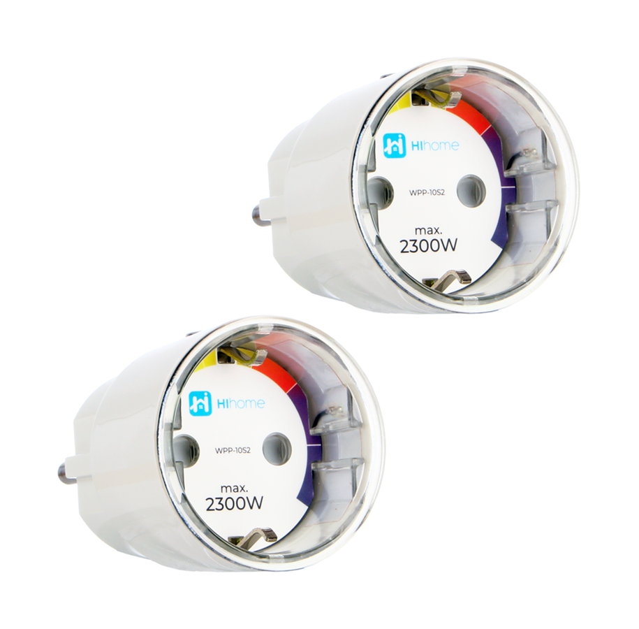 Smart Home - HiHome WiFi Smart Plug 10A with Energy Meter - Duopack - WPP-10S2 2-pack