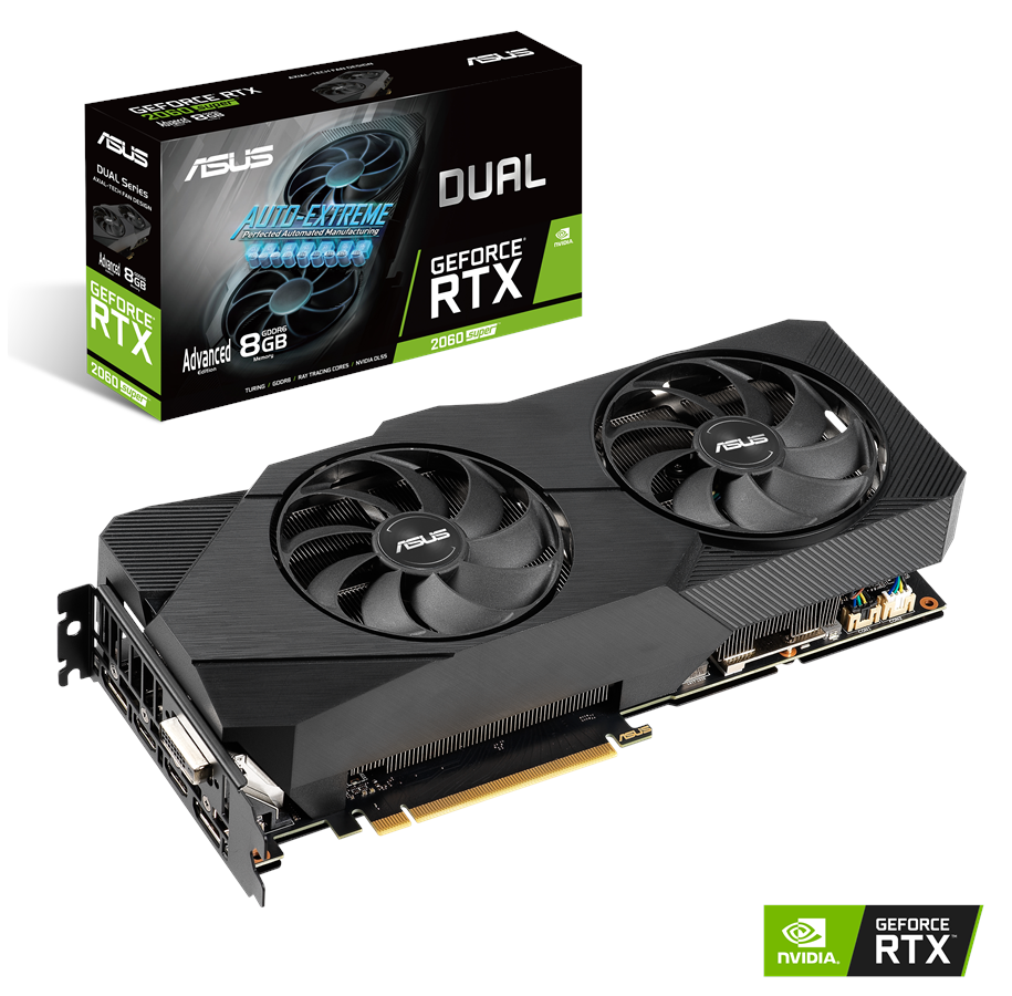 Grafikkort - ASUS GeForce RTX 2060 SUPER DUAL Advanced EVO - 8GB GDDR6 RAM - Grafikkort - 90YV0DF3-M0NA00