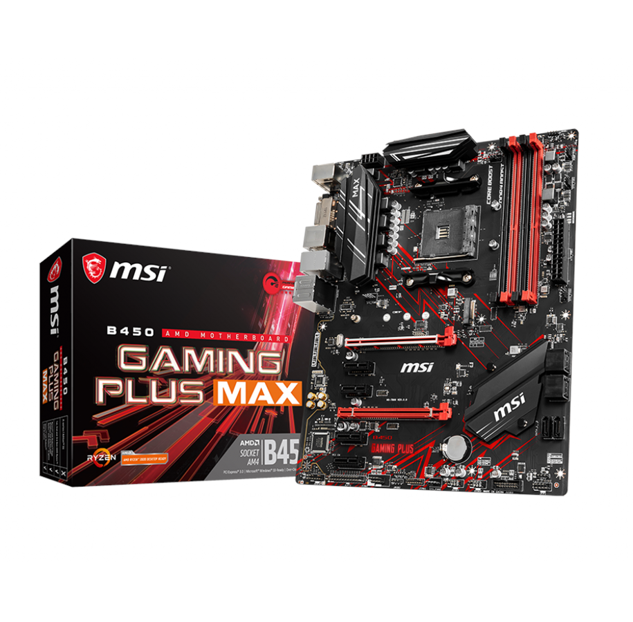 Bundkort - MSI B450 GAMING PLUS MAX Bundkort - AMD B450 - AMD AM4 socket - DDR4 RAM - ATX - B450 GAMING PLUS MAX