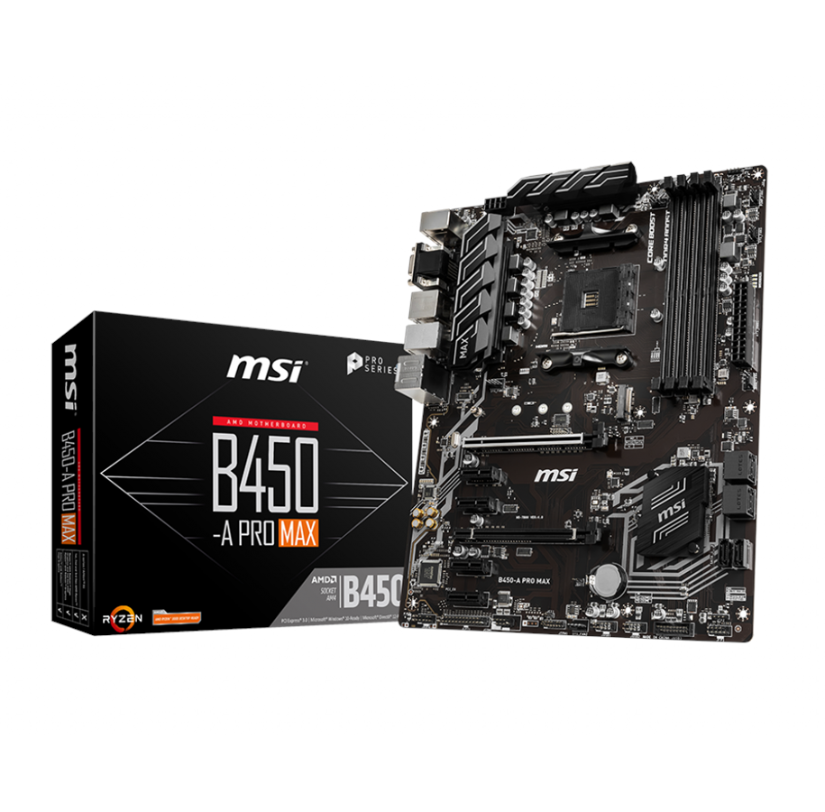 Bundkort - MSI B450-A PRO MAX Bundkort - AMD B450 - AMD AM4 socket - DDR4 RAM - ATX - B450-A PRO MAX