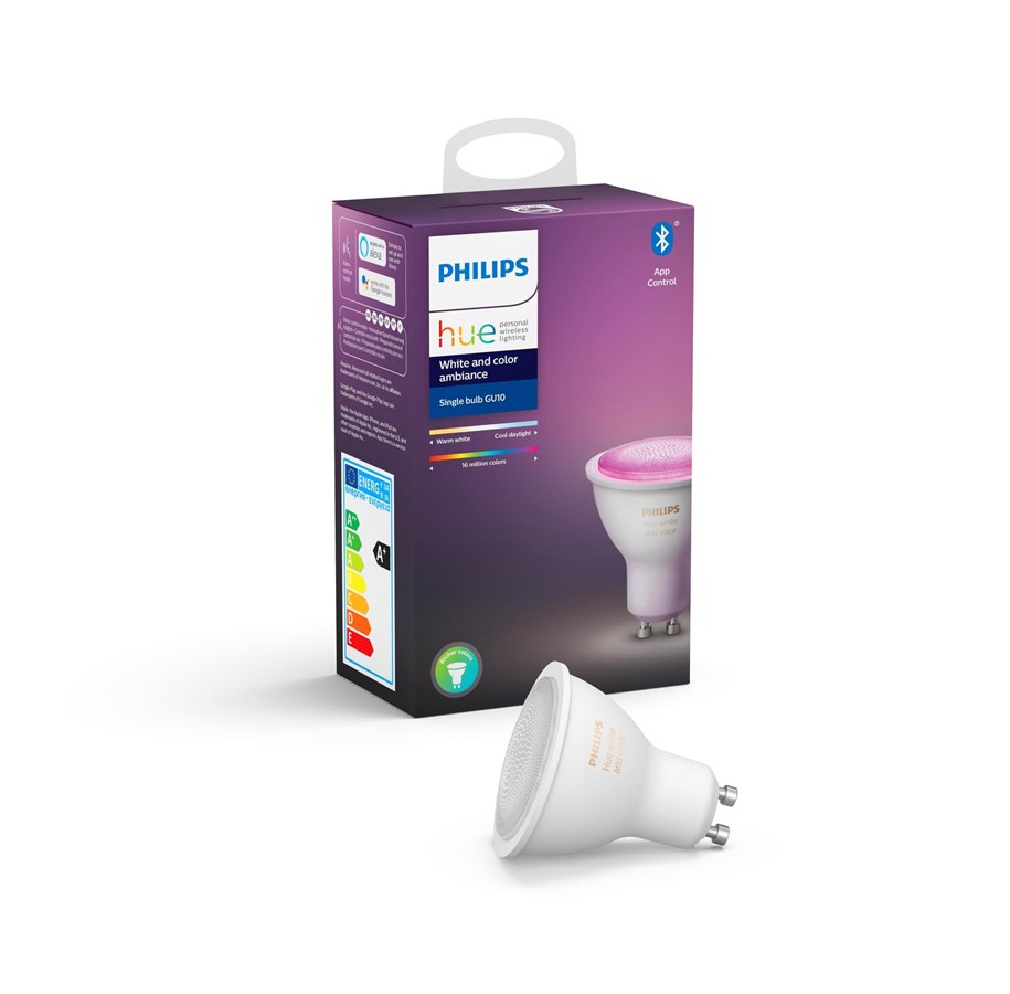 Smart Home - Philips Hue Color GU10 Pære - Perfect Fit - Richer Colors - BT - 929001953101