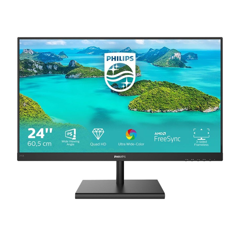 Skærm - 24" Philips E-line 245E1S - 2560x1440 (QHD) - 75Hz - IPS - 245E1S/00