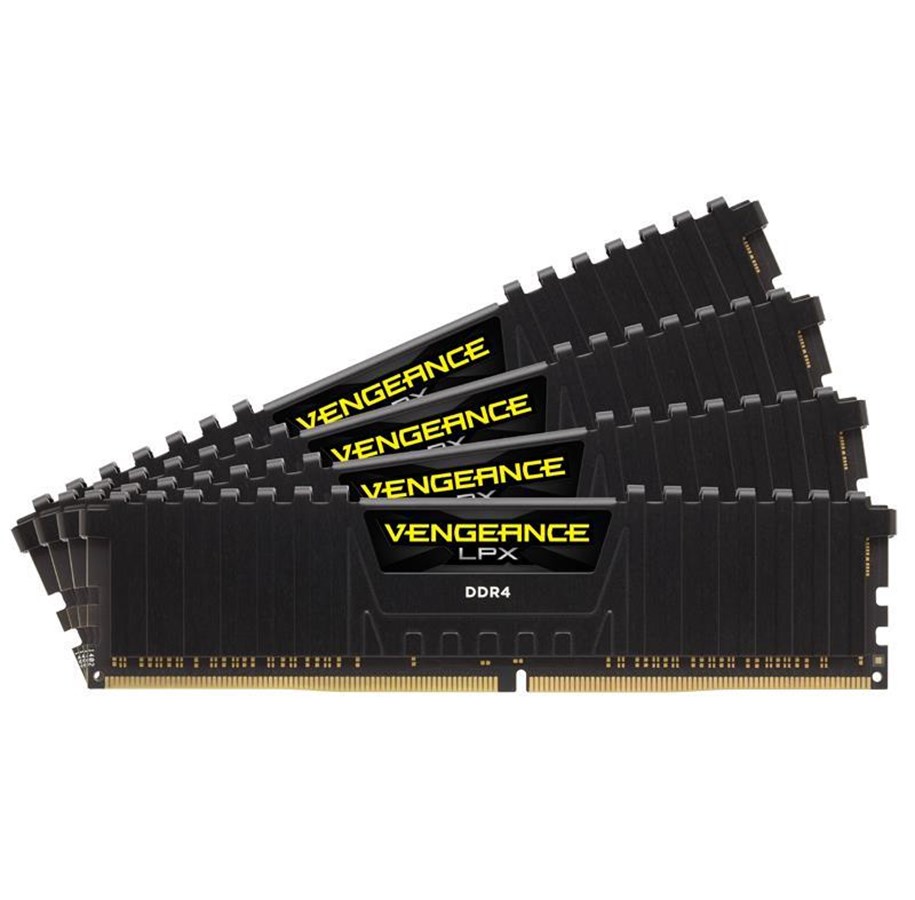 RAM - Corsair Vengeance LPX DDR4-3600 - 32GB - CL18 - Quad Channel (4 pcs) - Intel XMP - Sort - CMK32GX4M4D3600C18