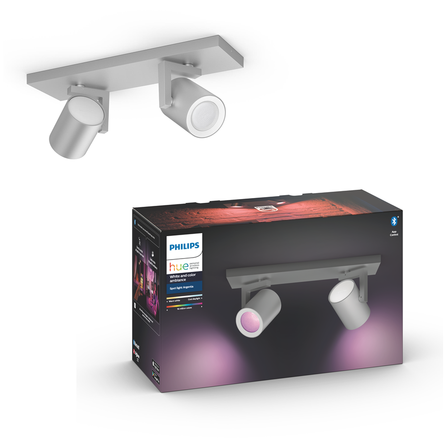 Smart Home - Philips Hue Argenta Plate/Spiral 2x5.7W - Aluminium - 915005762401