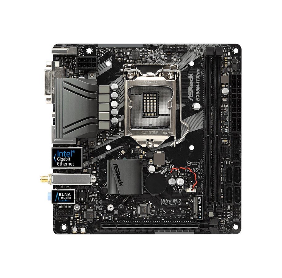 Bundkort - ASRock B365M-ITX/AC - motherboard - mini ITX - LGA1151 Socket - B365 Bundkort - Intel B365 - Intel LGA1151 socket - DDR4 RAM - Mini-ITX - B365M-ITX/AC