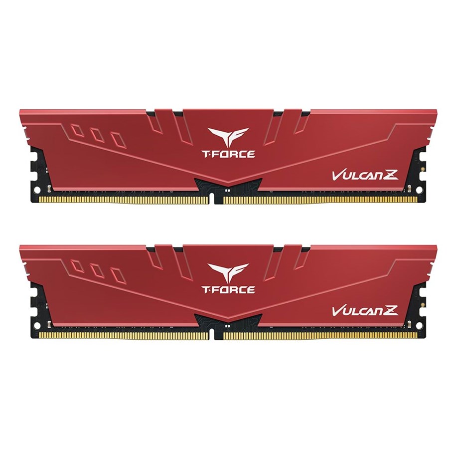 RAM - Team Group T-Force Vulcan Z DDR4-3200 - 16GB - CL16 - Dual Channel (2 pcs) - Intel XMP - Rød - TLZRD416G3200HC16CDC01