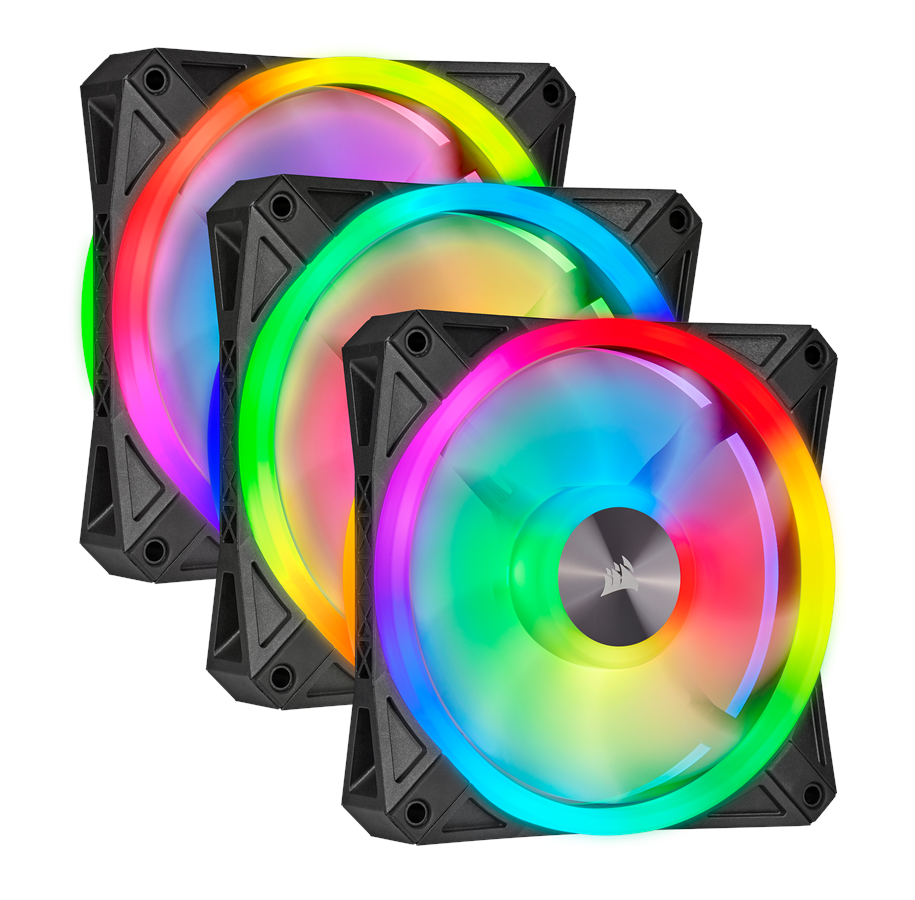 Kabinet Køler - Corsair iCUE QL120 RGB - Black - 3-pack - Kabinet køler - 120mm - Sort med RGB LED lys - 26 dBA - CO-9050098-WW