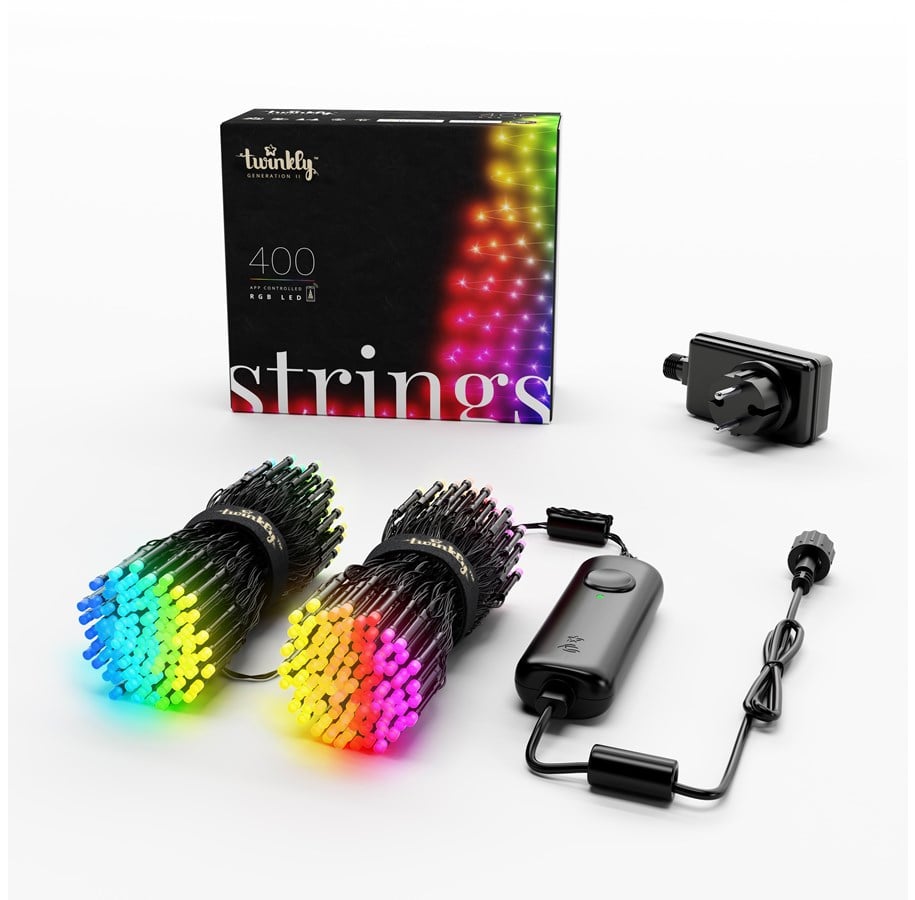 Smart Home - Twinkly Strings – 400 App-Controlled RGB LEDs. 32 Meters. Black Wire. - TWS400STP-BEU