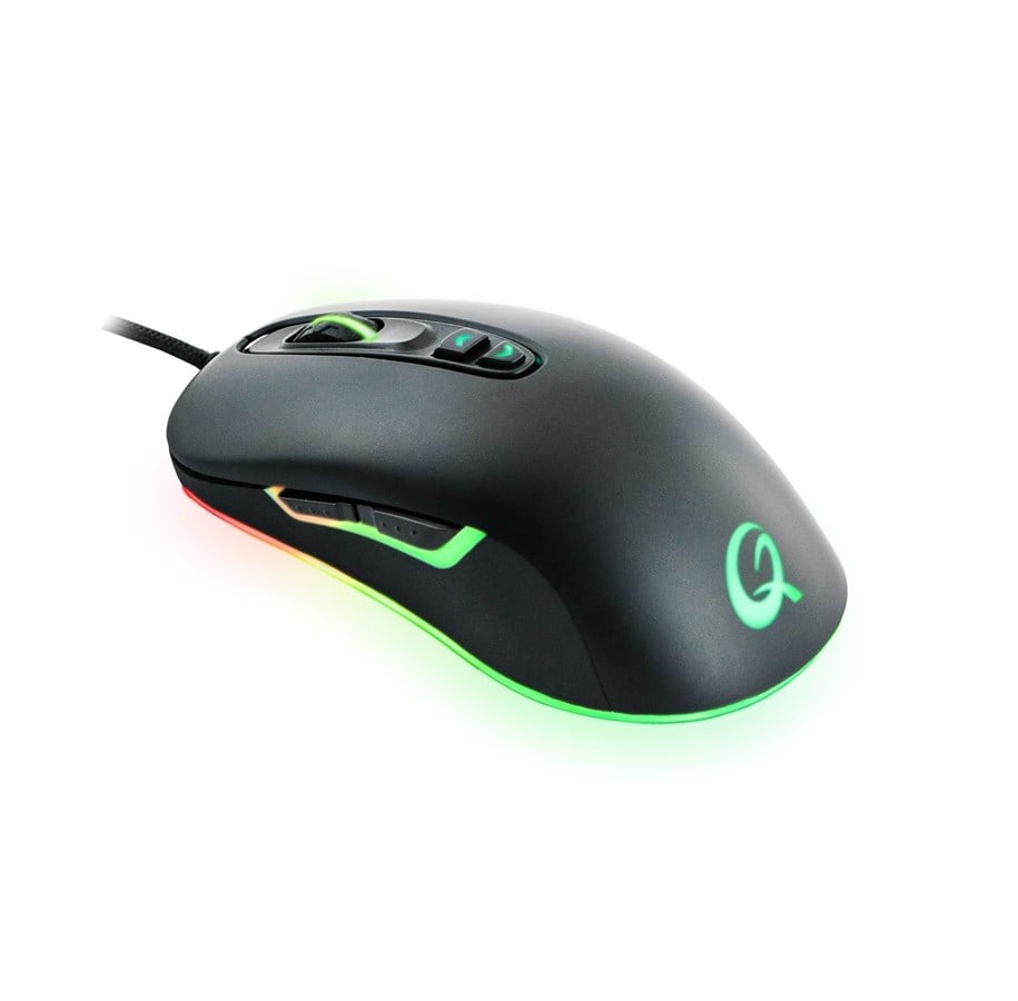 Mus - QPAD DX 30 - Gaming Mus - Optisk - 7 knapper - Sort med RGB lys - 9J.Q4B88.M01