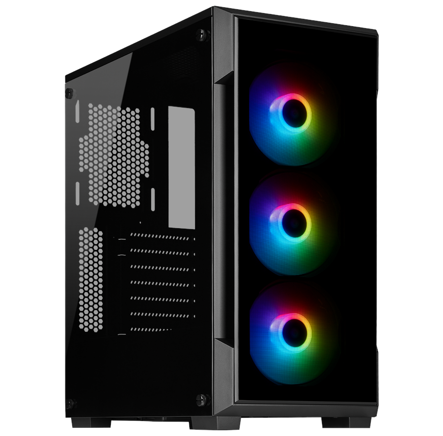 Kabinet - Corsair iCUE 220T RGB TG - Black - Kabinet - Miditower - Sort - CC-9011190-WW