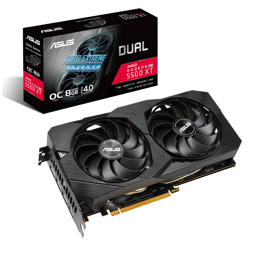Grafikkort - ASUS Radeon RX 5500 XT DUAL OC EVO - 8GB GDDR6 RAM - Grafikkort - 90YV0DV1-M0NA00