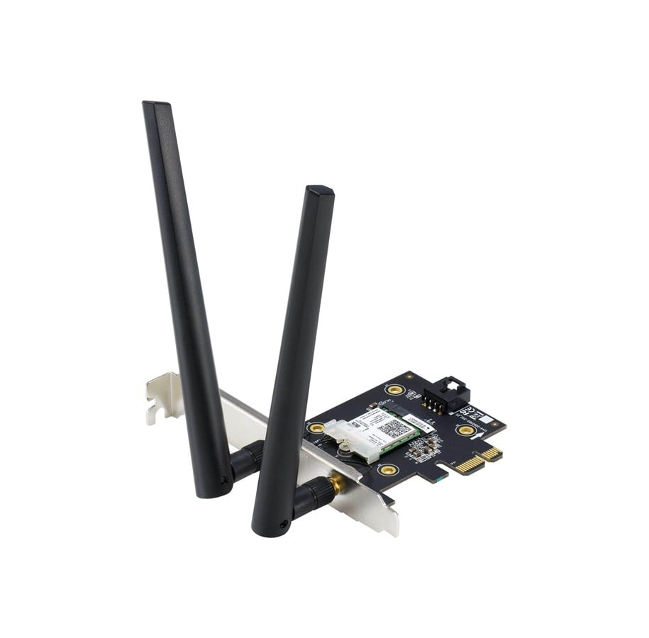 Netværksadapter (netkort, printserver mv.) - ASUS PCE-AX3000 AX3000 Dual Band PCI-E WiFi 6 (802.11ax). Supporting 160MHz Bluetooth 5.0 WPA3 network security OFDMA and MU-MIMO - 90IG0610-MO0R10