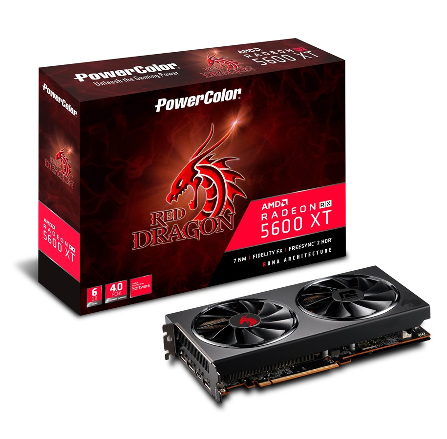 Grafikkort - PowerColor Radeon RX 5600 XT Red Dragon - 6GB GDDR6 RAM - Grafikkort - AXRX 5600XT 6GBD6-3DHR/OC
