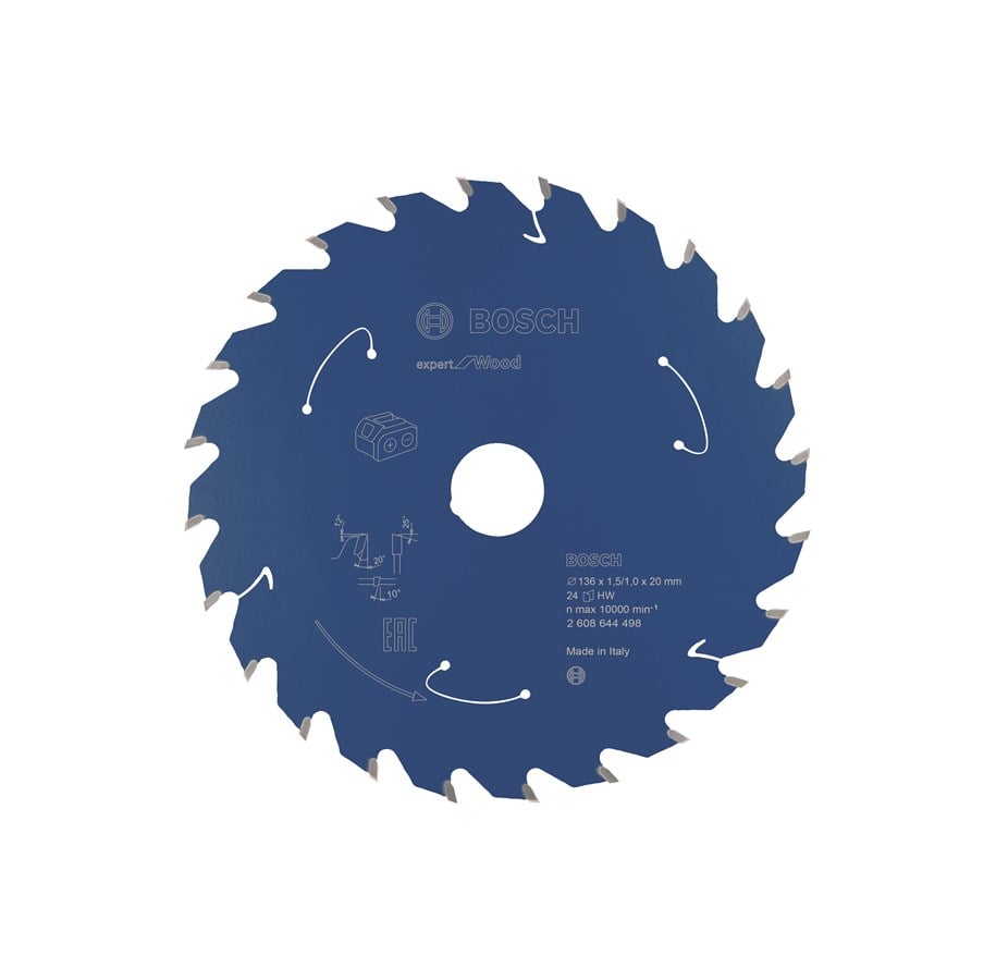 Rundsav - Bosch Expert for Wood-rundsavklinge til batteridrevne save 136x1,5/1x20 T24 - 2608644498