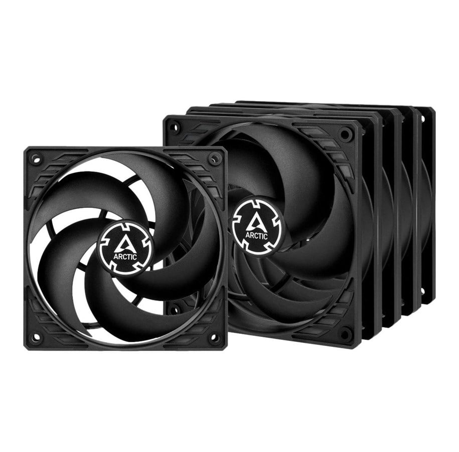 Kabinet Køler - Arctic P12 PWM PST - Black/Black - 5-pack value pack - Kabinet køler - 120mm - Sort - 23 dBA - ACFAN00137A