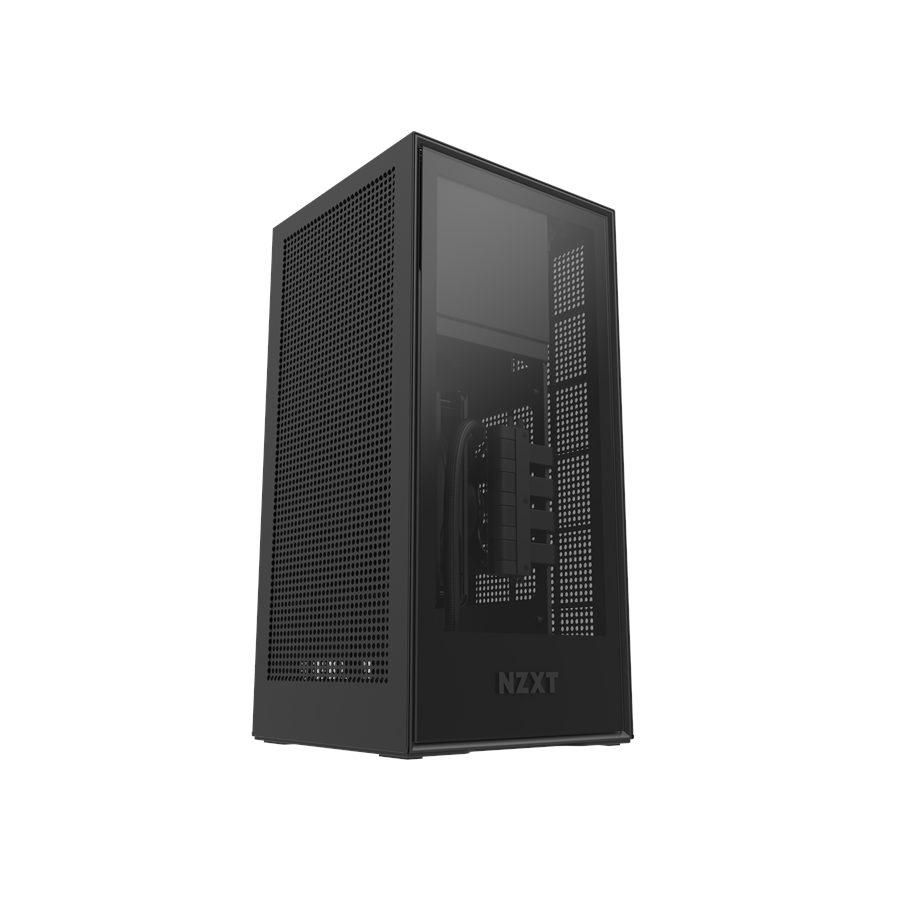 Kabinet - NZXT H1 - Black [2021 - new riser] - Kabinet - Minitower - Sort - CA-H16WR-B1-EU
