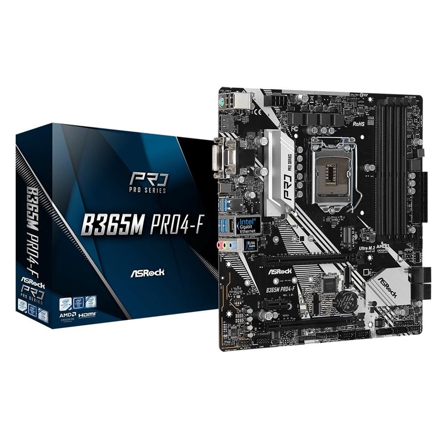 Bundkort - ASRock B365M PRO4-F Bundkort - Intel B365 - Intel LGA1151 socket - DDR4 RAM - Micro-ATX - B365M PRO4-F