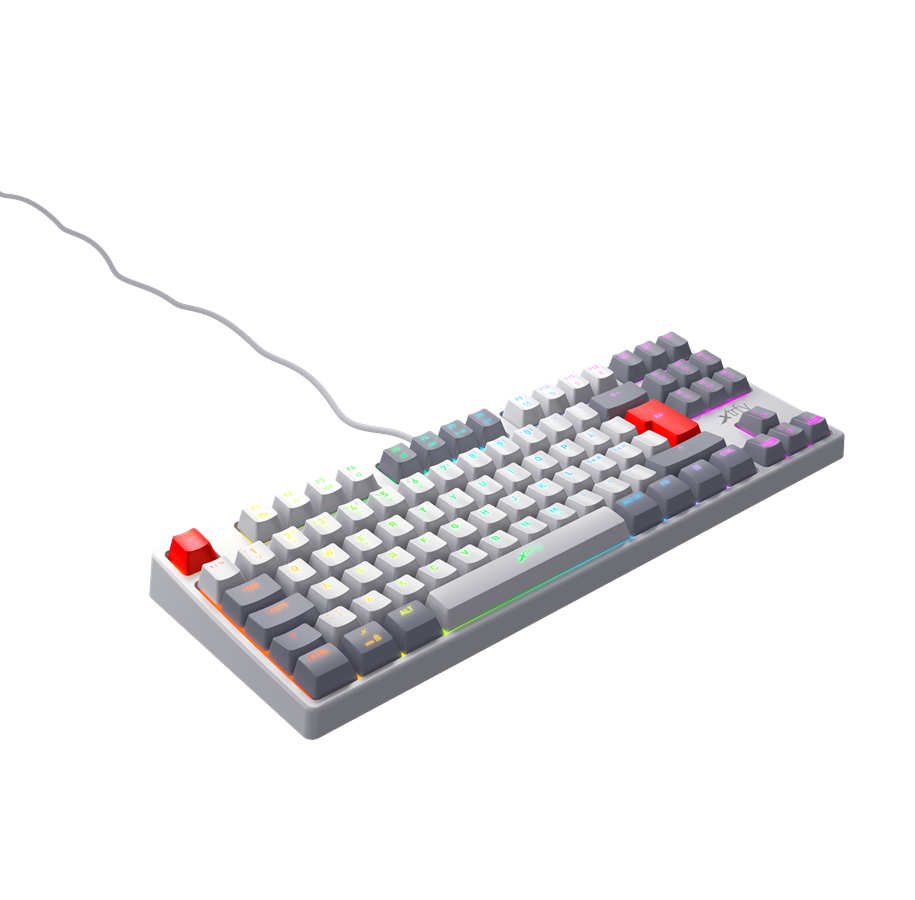 Tastatur - Xtrfy K4 TKL RGB - Retro - Gaming Tastatur - Uden Numpad - Nordisk - Hvid - XG-K4-RGB-TKL-RETRO-R-NOR