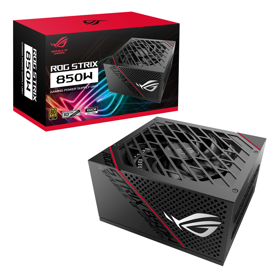 Strømforsyning - ASUS ROG STRIX 850G Strømforsyning - 850 Watt - 135 mm - ATX - 80 Plus Gold certified - 90YE00A3-B0NA00