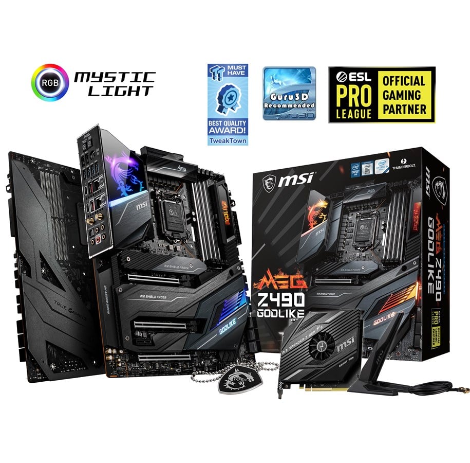 Bundkort - MSI MEG Z490 GODLIKE Bundkort - Intel Z490 - Intel LGA1200 - DDR4 RAM - ATX - MEG Z490 GODLIKE