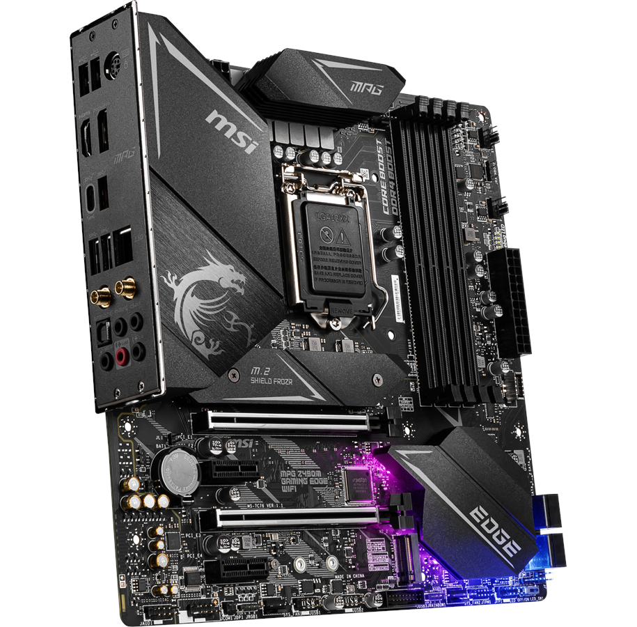 Bundkort - MSI MPG Z490M GAMING EDGE WIFI Bundkort - Intel Z490 - Intel LGA1200 - DDR4 RAM - Micro-ATX - MPG Z490M GAMING EDGE WIFI