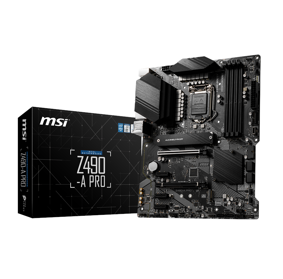 Bundkort - MSI Z490-A PRO Bundkort - Intel Z490 - Intel LGA1200 - DDR4 RAM - ATX - Z490-A PRO