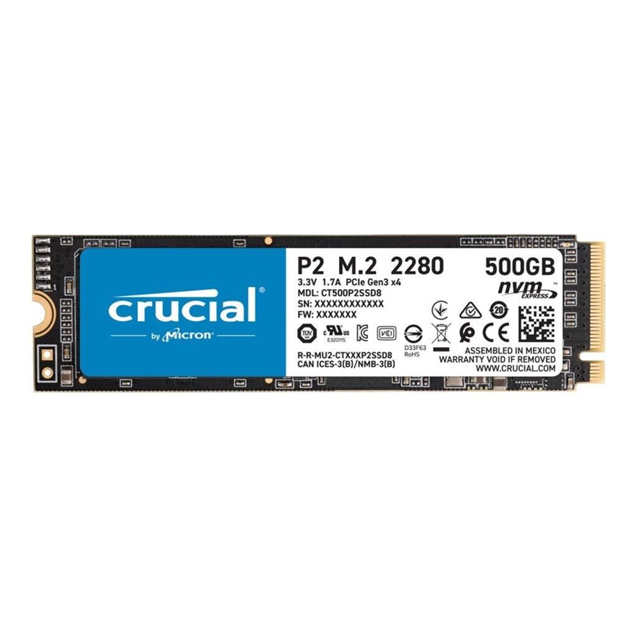 SSD - Crucial P2 M.2 NVMe - 500GB - CT500P2SSD8