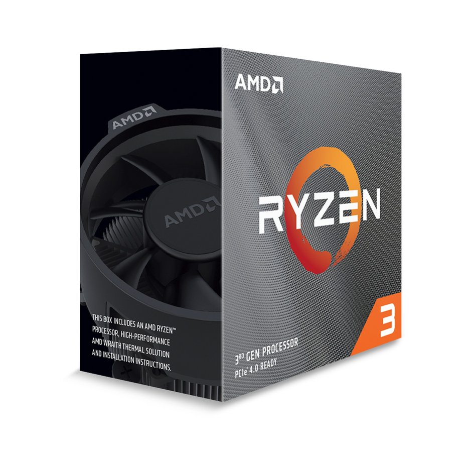 CPU - AMD Ryzen 3 3100 Wraith Stealth CPU - 4 kerner - 3.6 GHz - AMD AM4 - AMD Boxed (med køler) - 100-100000284BOX