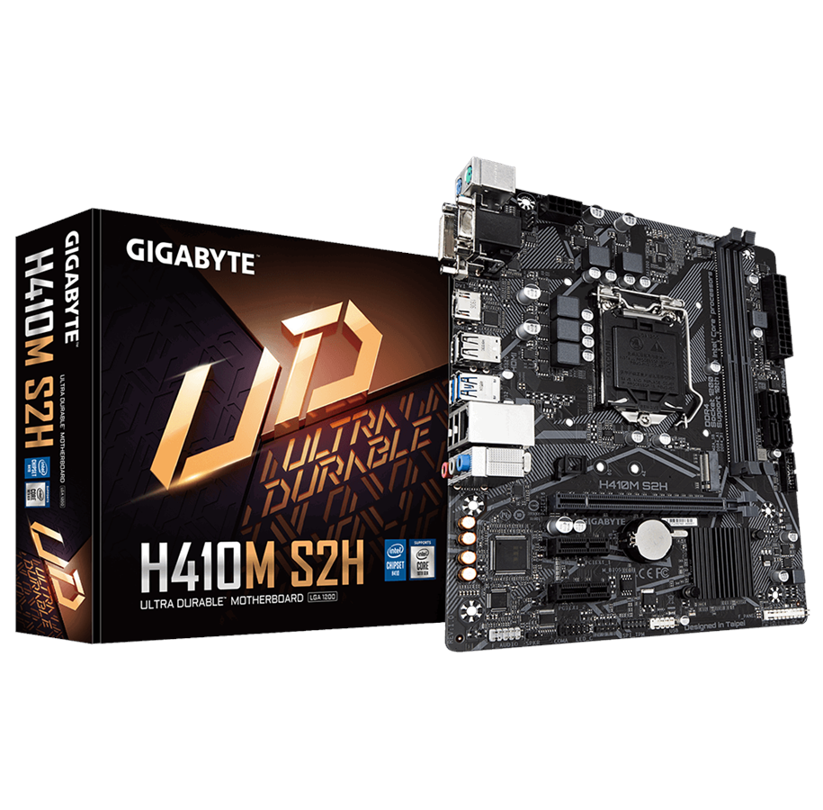 Bundkort - GIGABYTE H410M S2H Bundkort - Intel H410 - Intel LGA1200 socket - DDR4 RAM - Micro-ATX - H410M S2H