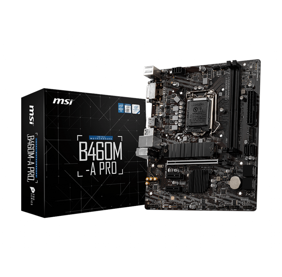 Bundkort - MSI B460M-A PRO Bundkort - Intel B460 - Intel LGA1200 socket - DDR4 RAM - Micro-ATX - B460M-A PRO