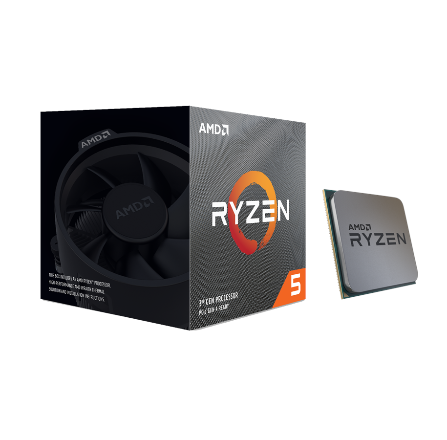 CPU - AMD Ryzen 5 3600XT Wraith Spire CPU - 6 kerner - 3.8 GHz - AMD AM4 - AMD Boxed (med køler) - 100-100000281BOX