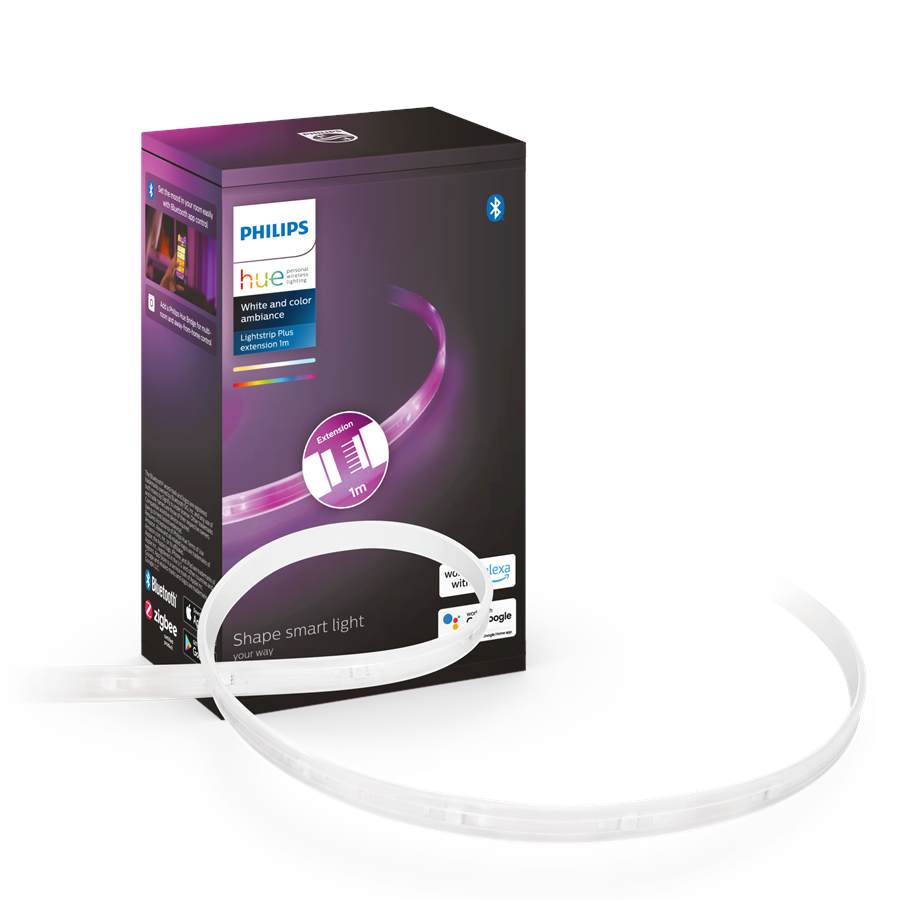 Smart Home - Philips Hue White and color ambiance Lightstrip Plus 1 m forlænger - 929002269201