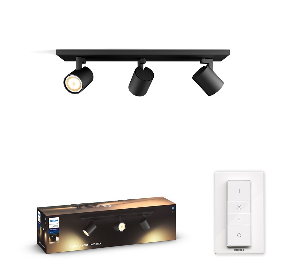 Smart Home - Philips Hue Runner 3x5W Spots - BT - Sort - 915005915801