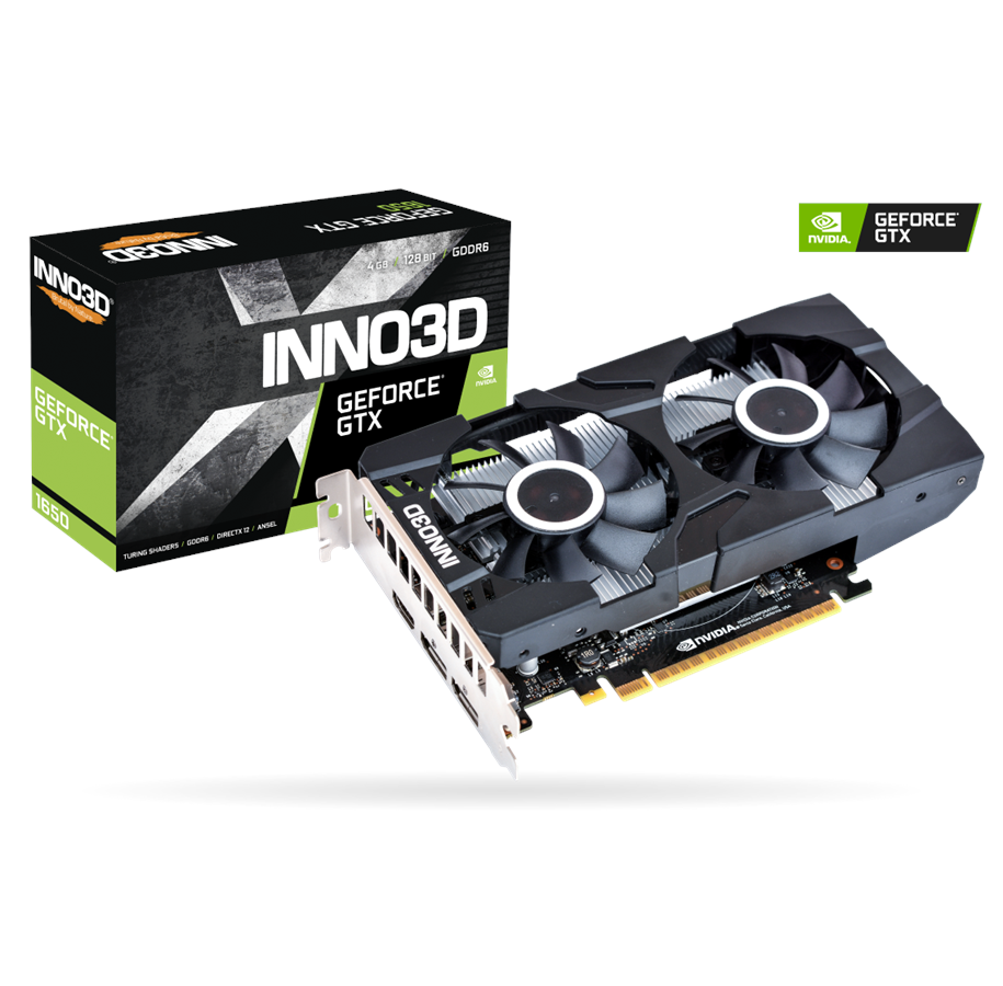 Grafikkort - Inno3D GeForce GTX 1650 Twin X2 OC - 4GB GDDR6 RAM - Grafikkort - N16502-04D6X-1177VA25
