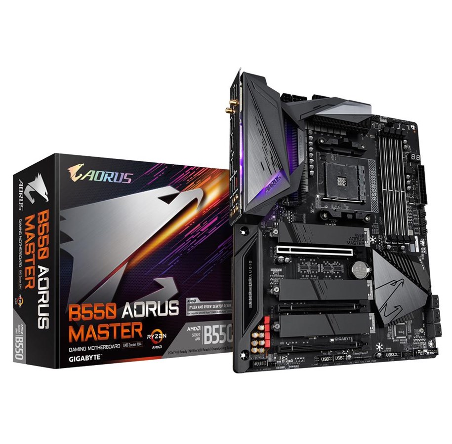 Bundkort - GIGABYTE B550 AORUS MASTER Bundkort - AMD B550 - AMD AM4 - DDR4 RAM - ATX - B550 AORUS MASTER