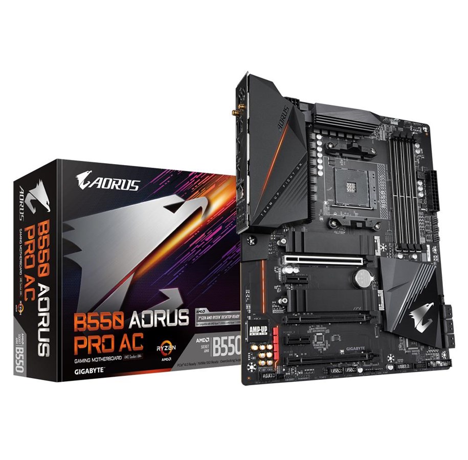 Bundkort - GIGABYTE B550 AORUS PRO AC Bundkort - AMD B550 - AMD AM4 socket - DDR4 RAM - ATX - B550 AORUS PRO AC